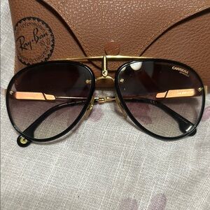 Carrera special edition UV Gold Black Aviator Sunglasses with Brown Gradient